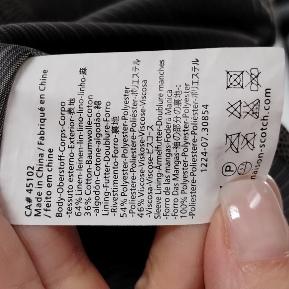 Maison Scotch blazer jacket Snakeskin fitted blazer two button taupe gray black - Picture 8 of 12